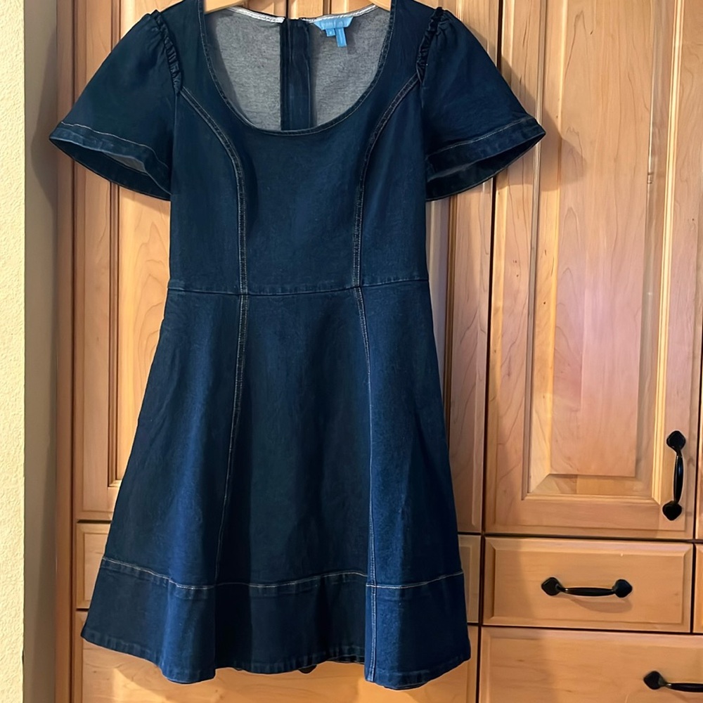 Draper James - Faith Love Circle Mini Dress in Dark Wash